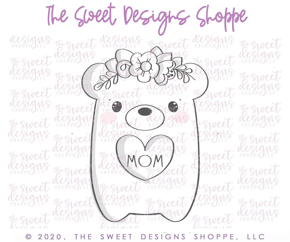 Cookie Cutters - Cute Girl Bear - Cookie Cutter - The Sweet Designs Shoppe - TSDS - - ALL,Animal,Animals,Cookie Cutter,mom,mother,Mothers Day,Promocode,STL,Valentine,Valentines,Valentines couples