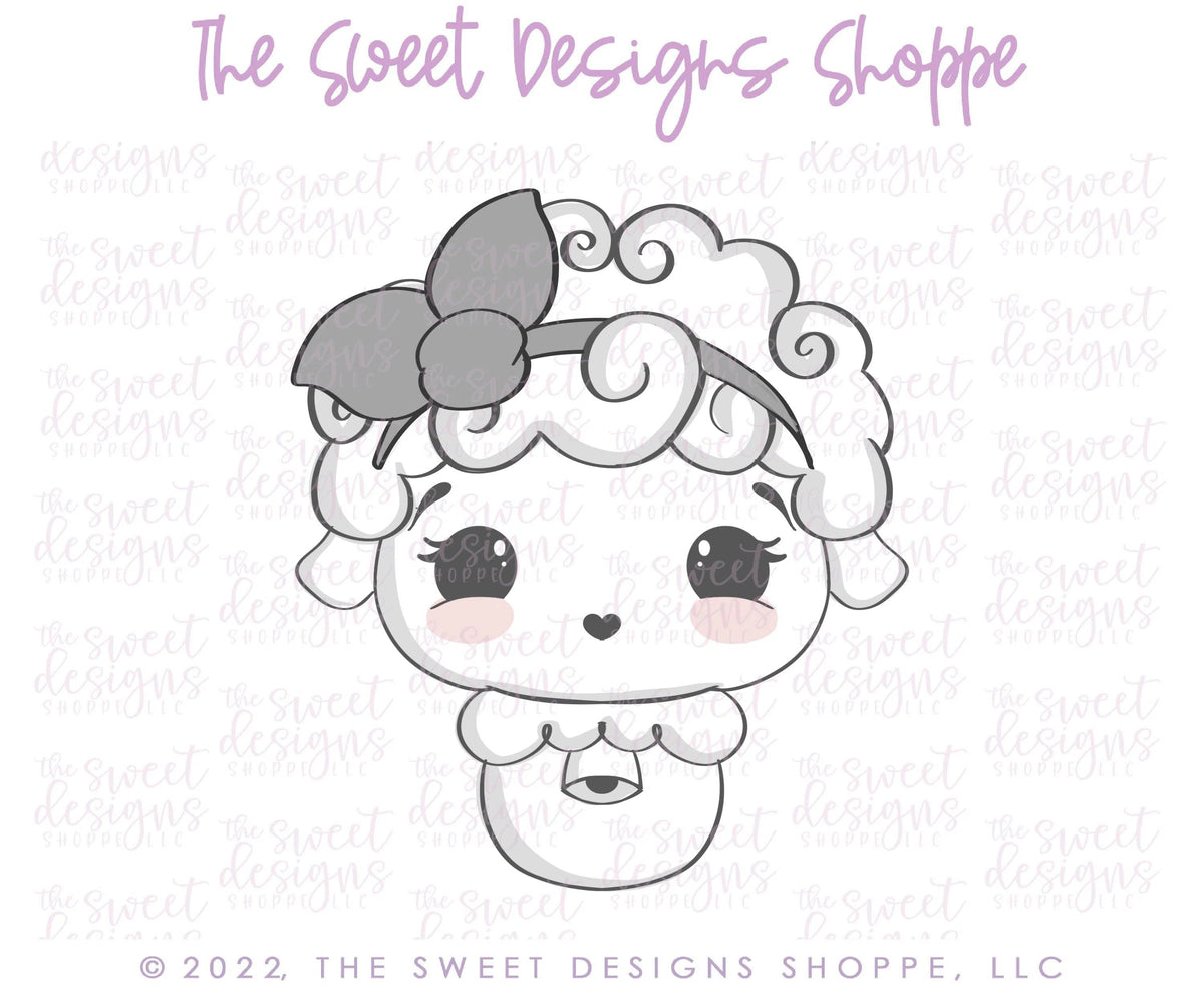 Cookie Cutters - Cute Girly Lamb- Cookie Cutter - The Sweet Designs Shoppe - TSDS - - ALL,Animal,Animals,Animals and Insects,Cookie Cutter,Easter,Easter / Spring,Lady Milk Stache,Lady MilkStache,LadyMilkStache,Lamb,Promocode,STL