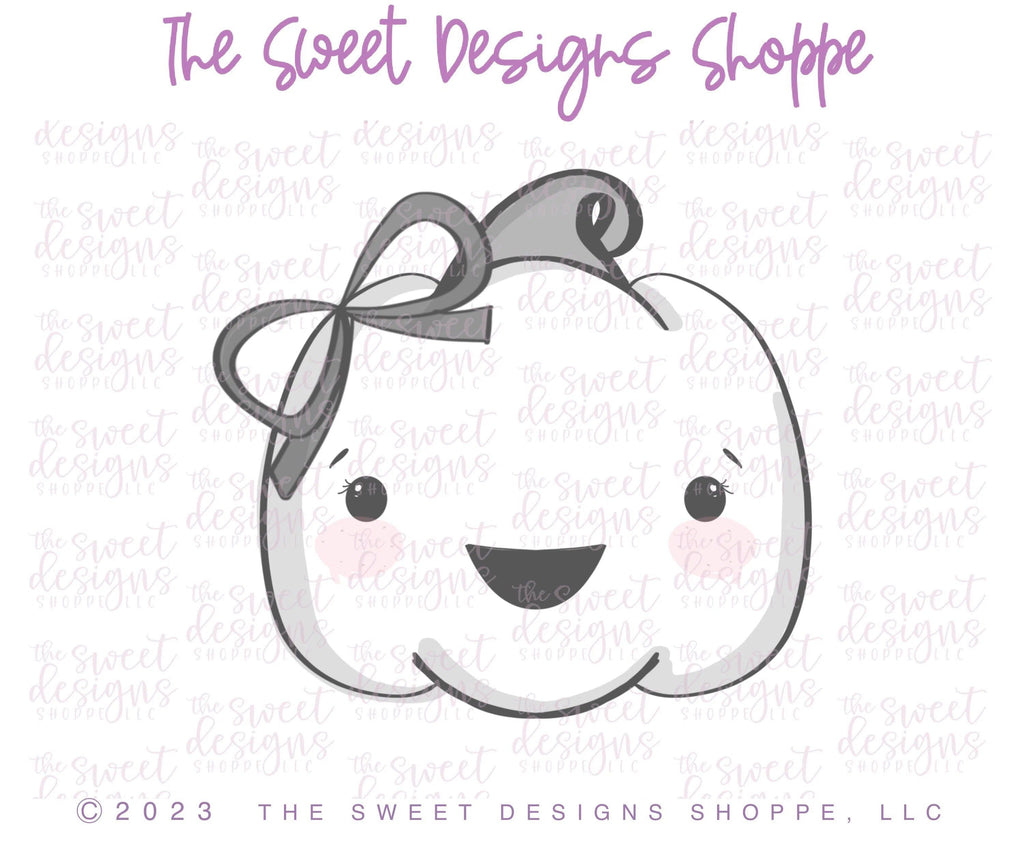Cookie Cutters - Cute Girly Simple Pumpkin - Cookie Cutter - The Sweet Designs Shoppe - TSDS - - ALL,Autumn,Cookie Cutter,Fall,Fall / Halloween,Fall / Thanksgiving,Fruits and Vegetables,Halloween,Promocode,Pumpkin,STL,thanksgiving