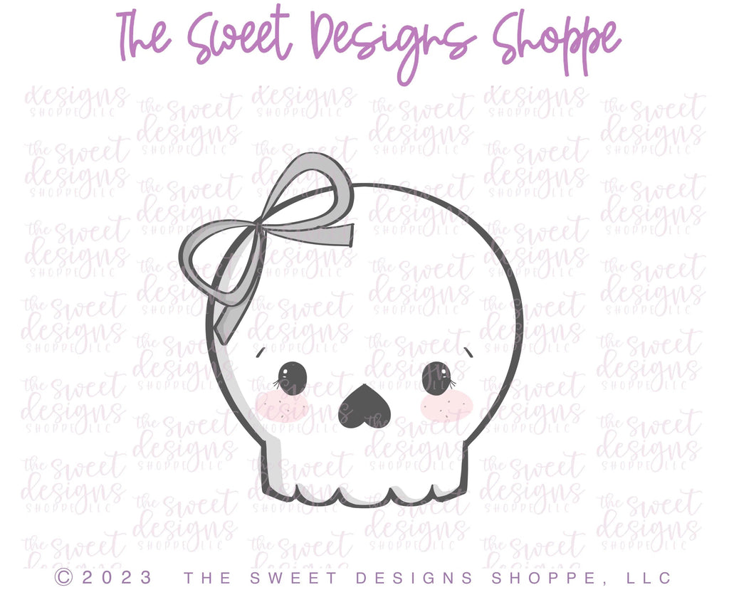 Cookie Cutters - Cute Girly Skull - Cookie Cutter - Sweet Designs Shoppe - - ALL, cookie cutters, Customize, Day of the dead, Day of the Death, dia de los muertos, Dia de Muertos, halloween, Mexico, monster, Promocode, Skull, Zombies