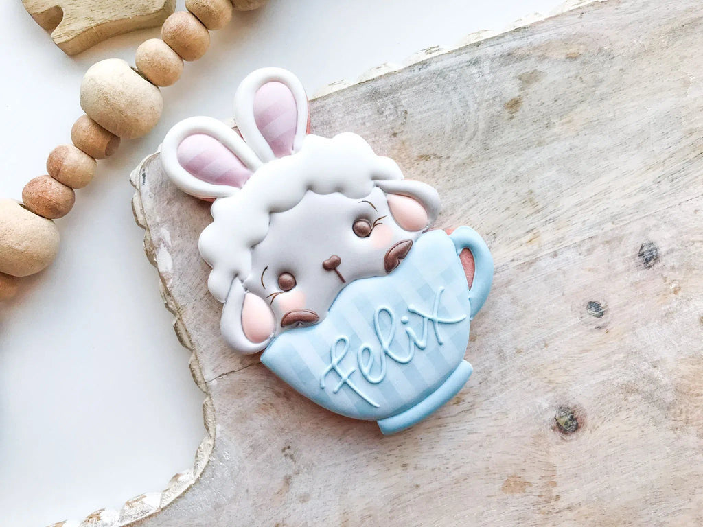 Cookie Cutters - Cute Lamb in Mug - Cookie Cutter - The Sweet Designs Shoppe - - ALL, Animal, Animals, Animals and Insects, Cookie Cutter, easter, Easter / Spring, mug, mugs, Promocode