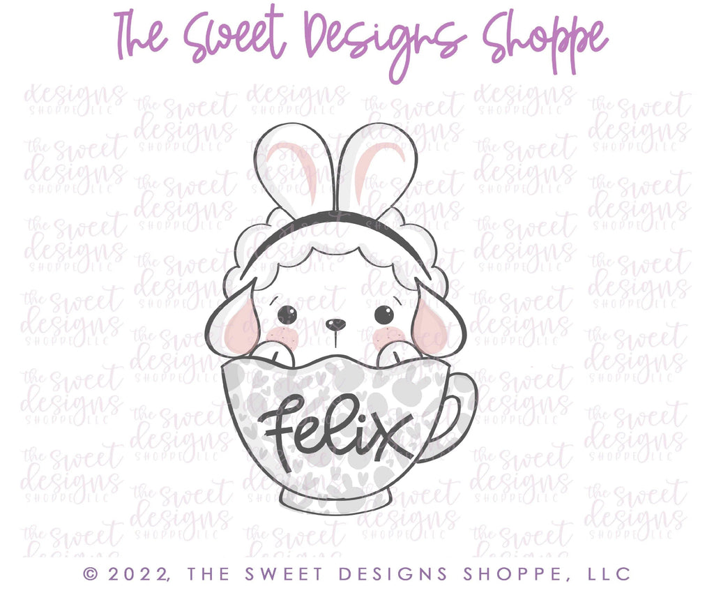 Cookie Cutters - Cute Lamb in Mug - Cookie Cutter - The Sweet Designs Shoppe - - ALL, Animal, Animals, Animals and Insects, Cookie Cutter, easter, Easter / Spring, mug, mugs, Promocode