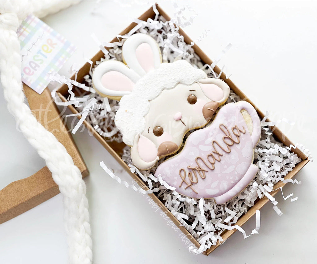 Cookie Cutters - Cute Lamb in Mug Two Piece Set - Set of 2 - Cookie Cutters - The Sweet Designs Shoppe - TSDS - - ALL,Animal,Animals,Animals and Insects,bunny,Cookie Cutter,Easter / Spring,mug,mugs,Promocode,regular sets,Set,sets