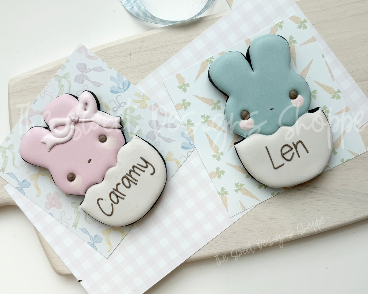 Cookie Cutters - Cute Marshmallow Bunny in Egg Set - Set of 2 - Cookie Cutters - The Sweet Designs Shoppe - TSDS - - ALL,Animal,Animals,Cookie Cutter,Easter,Easter / Spring,PLAQUES HANDLETTERING,Promocode,regular sets,set,STL