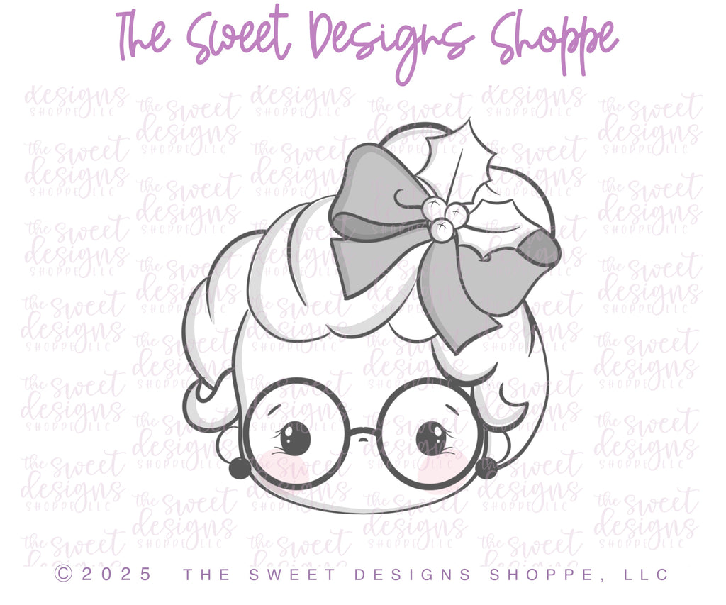 Cookie Cutters - Cute Mrs. Claus Face - Cookie Cutter - The Sweet Designs Shoppe - TSDS - - ALL,Christmas,Christmas / Winter,claus,Cookie Cutter,Mrs Claus,MrsClaus,new,Promocode,STL