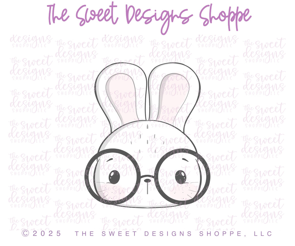 Cookie Cutters - Cute Nerdy Bunny Face and Easter Plaque Set - Set of 2 - Cookie Cutters - The Sweet Designs Shoppe - TSDS - - ALL,Animal,Animals,Animals and Insects,Cookie Cutter,Easter,Easter / Spring,Promocode,regular sets,set,STL