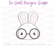 Cookie Cutters - Cute Nerdy Bunny Face - Cookie Cutter - The Sweet Designs Shoppe - TSDS - - ALL,Animal,Animals,Animals and Insects,Cookie Cutter,cute nerdy bunny face,cutest bunny face,Easter,Easter / Spring,easter basket,Promocode,STL