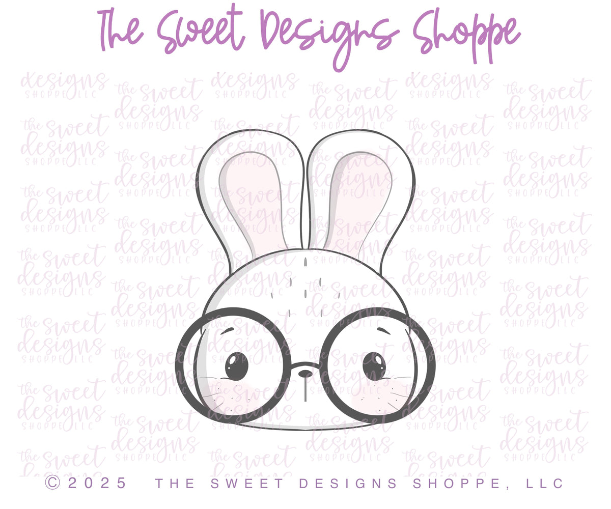 Cookie Cutters - Cute Nerdy Bunny Face - Cookie Cutter - The Sweet Designs Shoppe - TSDS - - ALL,Animal,Animals,Animals and Insects,Cookie Cutter,cute nerdy bunny face,cutest bunny face,Easter,Easter / Spring,easter basket,Promocode,STL