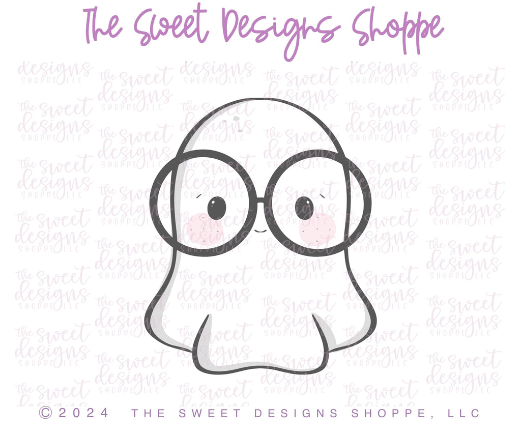 Cookie Cutters - Cute Nerdy Ghost - Cookie Cutter - The Sweet Designs Shoppe - - ALL, Cookie Cutter, halloween, new, Promocode