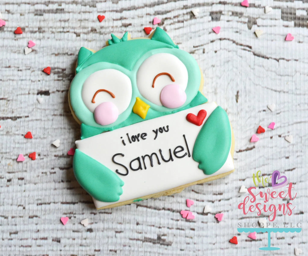 Cookie Cutters - Cute Owl with letter v2- Cookie Cutter - Sweet Designs Shoppe - - ALL, Animal, Cookie Cutter, Grad, graduations, Love, Owl, Plaque, Promocode, School, School / Graduation, Valentines