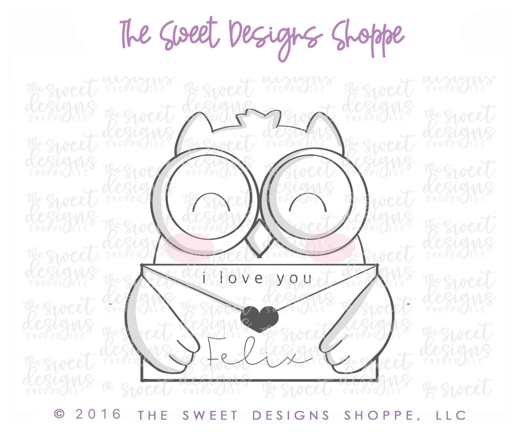 Cookie Cutters - Cute Owl with letter v2- Cookie Cutter - The Sweet Designs Shoppe - TSDS - - ALL,Animal,Animals,Cookie Cutter,Grad,graduations,Love,Owl,Plaque,Promocode,School,School / Graduation,Valentines