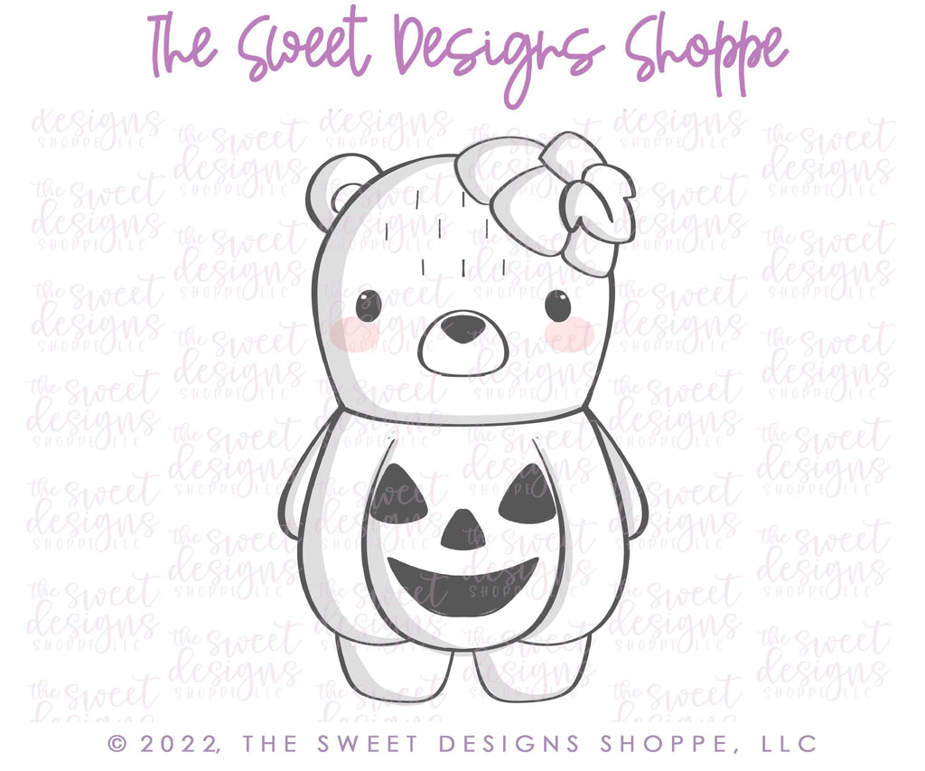 Cookie Cutters - Cute Pumpkin Bear - Cookie Cutter - Sweet Designs Shoppe - - ALL, Animal, Animals, Cookie Cutter, Fall Halloween, halloween, Promocode