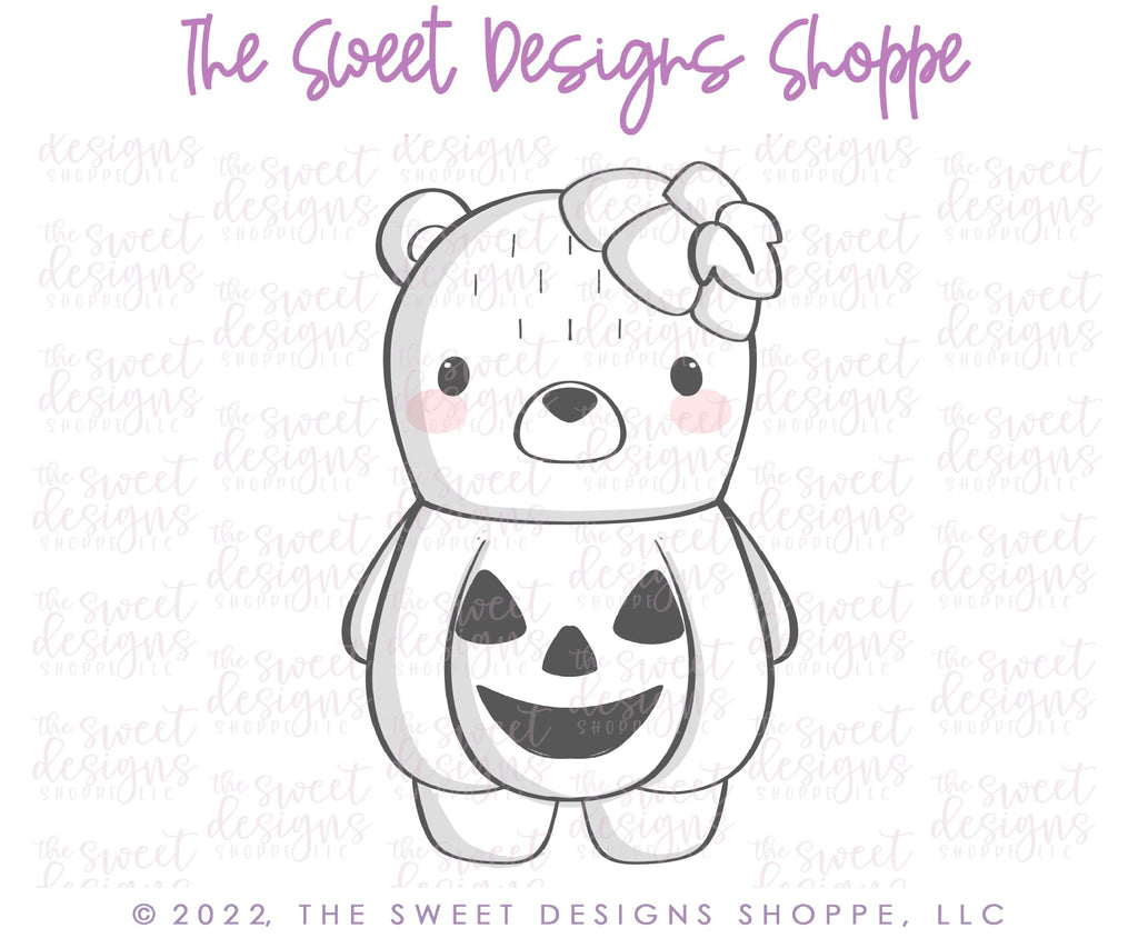 Cookie Cutters - Cute Pumpkin Bear - Cookie Cutter - Sweet Designs Shoppe - - ALL, Animal, Animals, Cookie Cutter, Fall Halloween, halloween, Promocode