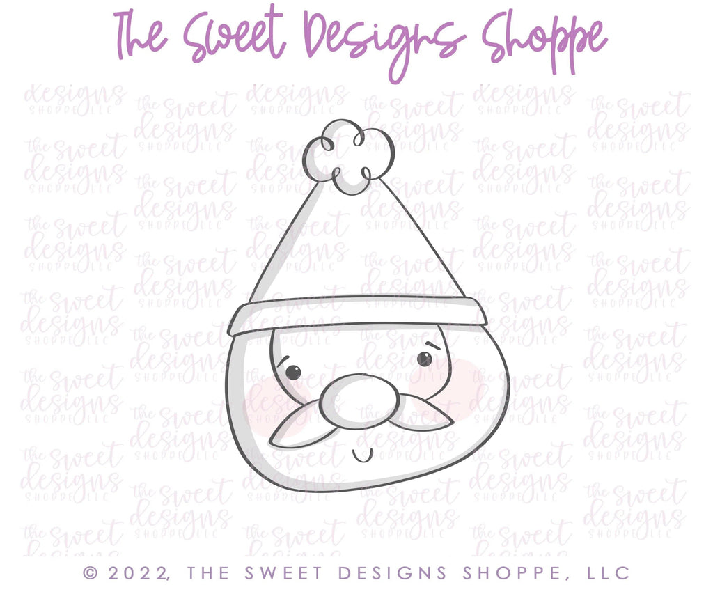 Cookie Cutters - Cute Reindeer Slice with Santa Platter (8.5" diameter) Set (Set of 2) - Cookie Cutters - The Sweet Designs Shoppe - TSDS - - ALL,Christmas,Christmas / Winter,Christmas Cookies,Cookie Cutter,Food and Beverage,Food beverages,Mini Set,Mini Sets,platter,Promocode,regular sets,Set,sets,STL