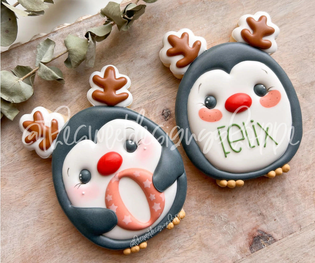 Cookie Cutters - Cute Rudolph Penguin - Cookie Cutter - The Sweet Designs Shoppe - TSDS - - ALL,Animal,Animals,Animals and Insects,Christmas,Christmas / Winter,Christmas Cookies,Cookie Cutter,home,Promocode