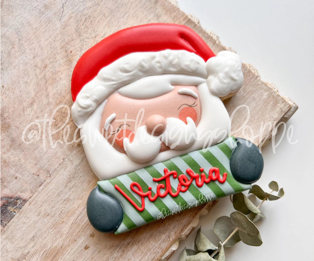 Cookie Cutters - Cute Santa Plaque - Cookie Cutter - Sweet Designs Shoppe - - ALL, Christmas, Christmas / Winter, Cookie Cutter, Personalized, Plaque, Promocode, Santa, Santa Claus