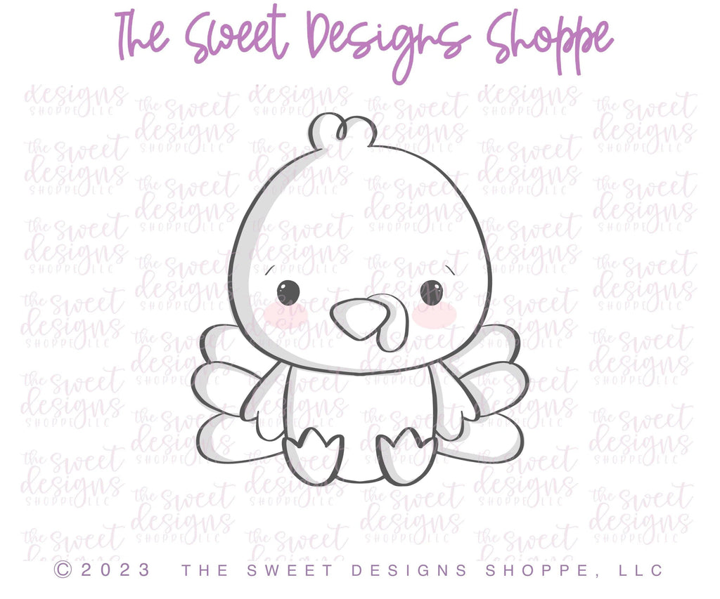 Cookie Cutters - Cute Sitting Turkey - Cookie Cutter - The Sweet Designs Shoppe - TSDS - - ALL,Animal,Animals,Cookie Cutter,Fall,Fall / Thanksgiving,Promocode,STL,thanksgiving,Turkey
