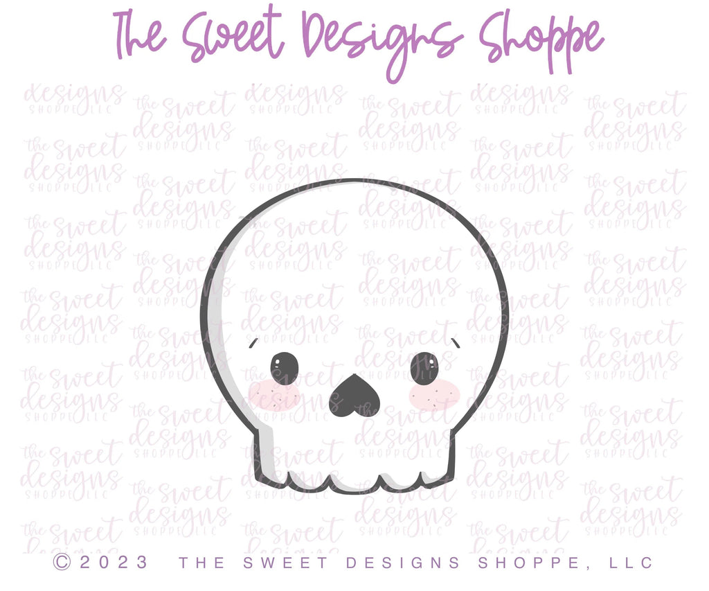 Cookie Cutters - Cute Skull - Cookie Cutter - Sweet Designs Shoppe - - ALL, cookie cutters, Customize, Day of the dead, Day of the Death, dia de los muertos, Dia de Muertos, halloween, Mexico, monster, Promocode, Skull, Zombies
