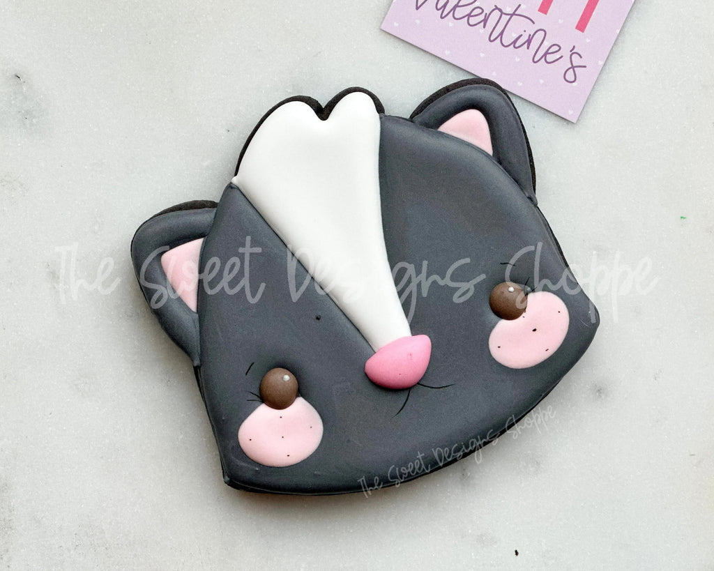 Cookie Cutters - Cute Skunk Face- Cookie Cutter - Sweet Designs Shoppe - - ALL, Animal, Animals, Animals and Insects, Cookie Cutter, Promocode, skunk, valentine, valentines, Woodland