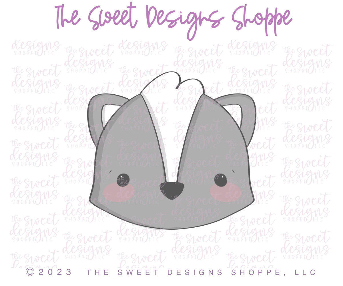 Cookie Cutters - Cute Skunk Face- Cookie Cutter - The Sweet Designs Shoppe - TSDS - - ALL,Animal,Animals,Animals and Insects,Cookie Cutter,Promocode,skunk,STL,valentine,valentines,Woodland