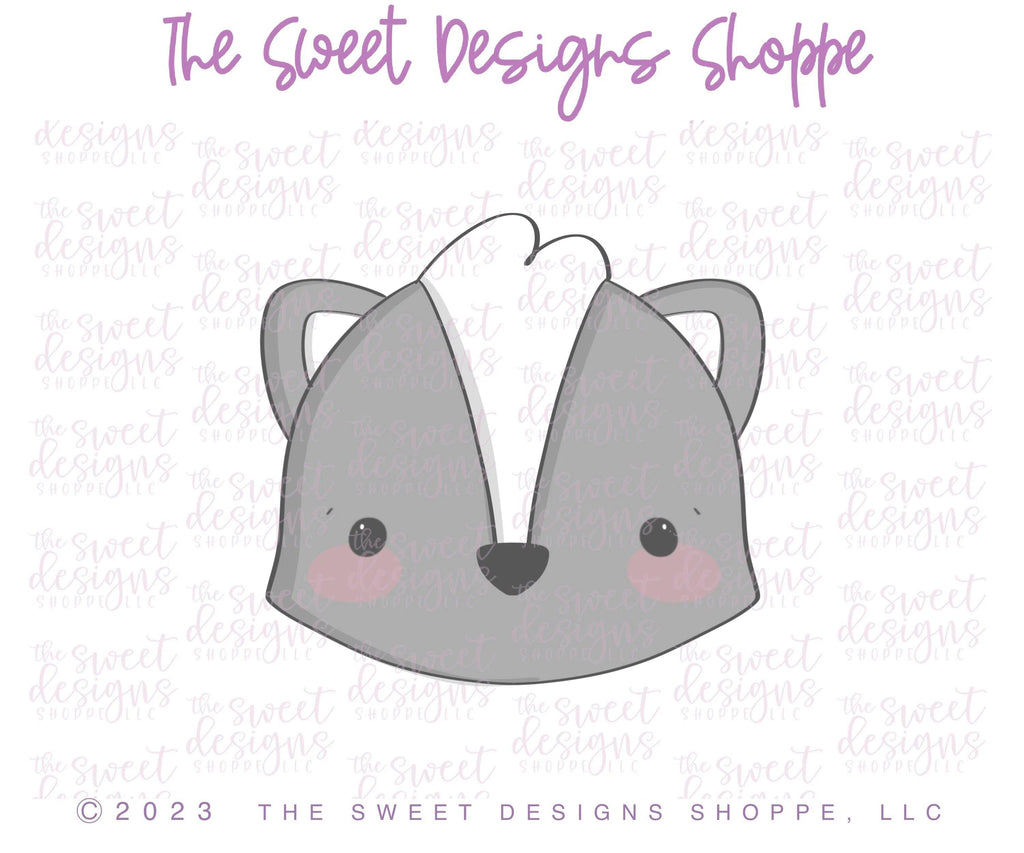 Cookie Cutters - Cute Skunk Face- Cookie Cutter - The Sweet Designs Shoppe - TSDS - - ALL,Animal,Animals,Animals and Insects,Cookie Cutter,Promocode,skunk,valentine,valentines,Woodland