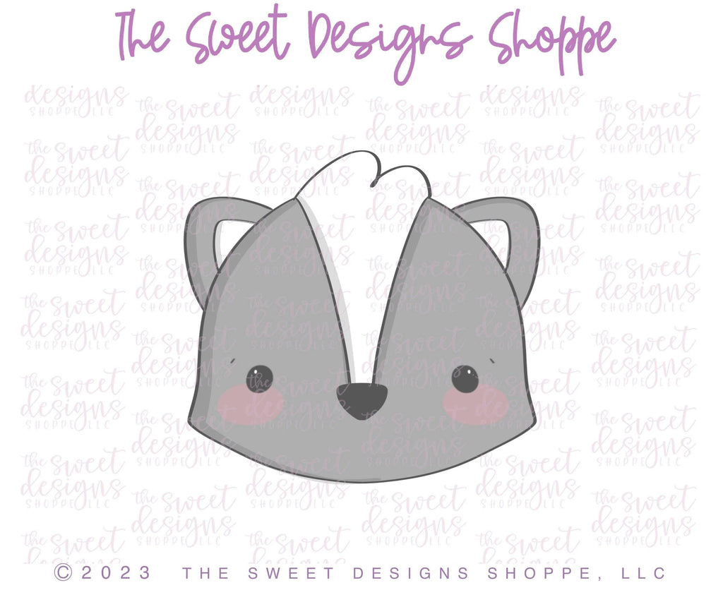 Cookie Cutters - Cute Skunk Face- Cookie Cutter - The Sweet Designs Shoppe - - ALL, Animal, Animals, Animals and Insects, Cookie Cutter, Promocode, skunk, valentine, valentines, Woodland