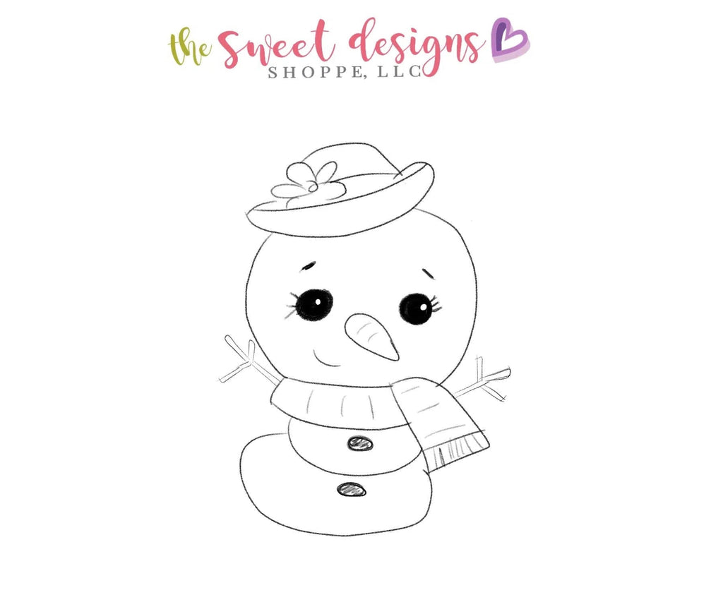 Cookie Cutters - Cute Snowgirl v2- Cookie Cutter - Sweet Designs Shoppe - - ALL, Christmas, Christmas / Winter, Cookie Cutter, Promocode, Snow, Winter