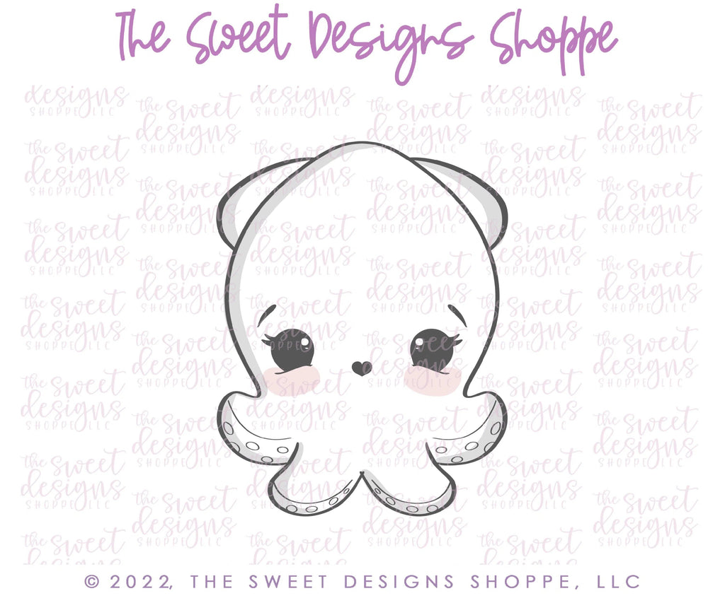 Cookie Cutters - Cute Squid - Cookie Cutter - Sweet Designs Shoppe - - ALL, Animal, Cookie Cutter, Lady Milk Stache, Lady MilkStache, LadyMilkStache, ocean, Promocode, sea, Summer, under the sea
