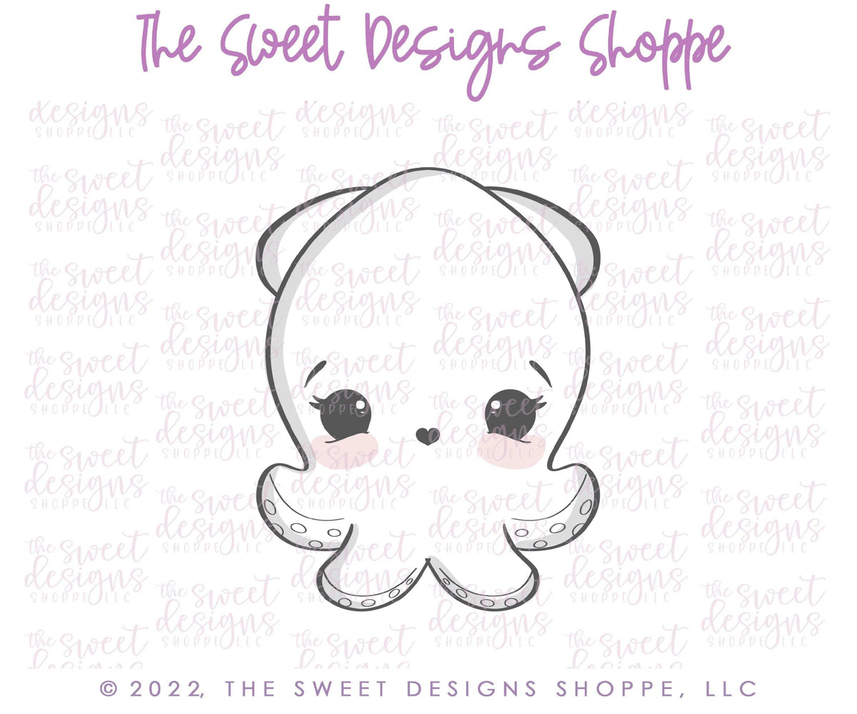 Cookie Cutters - Cute Squid - Cookie Cutter - The Sweet Designs Shoppe - TSDS - - ALL,Animal,Animals,Cookie Cutter,Lady Milk Stache,Lady MilkStache,LadyMilkStache,ocean,Promocode,sea,STL,Summer,under the sea