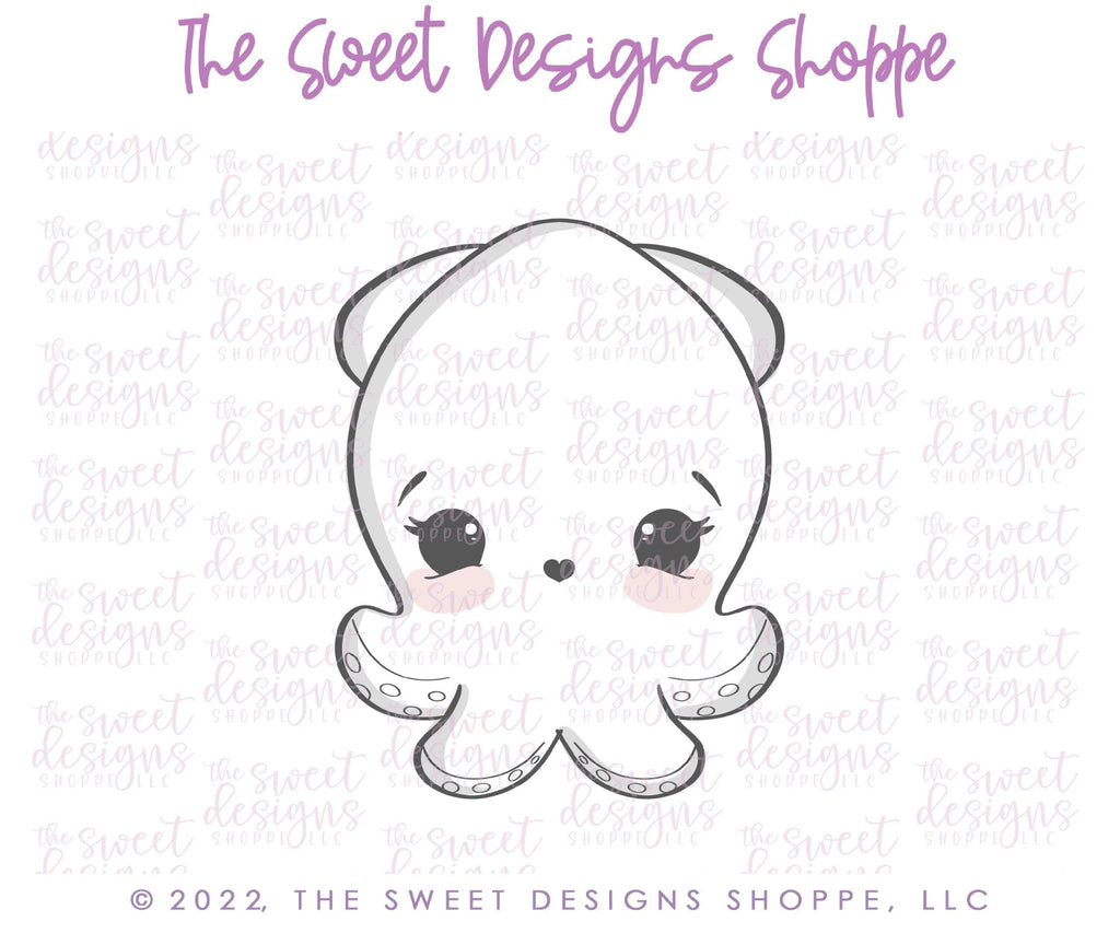 Cookie Cutters - Cute Squid - Cookie Cutter - The Sweet Designs Shoppe - - ALL, Animal, Cookie Cutter, Lady Milk Stache, Lady MilkStache, LadyMilkStache, ocean, Promocode, sea, Summer, under the sea