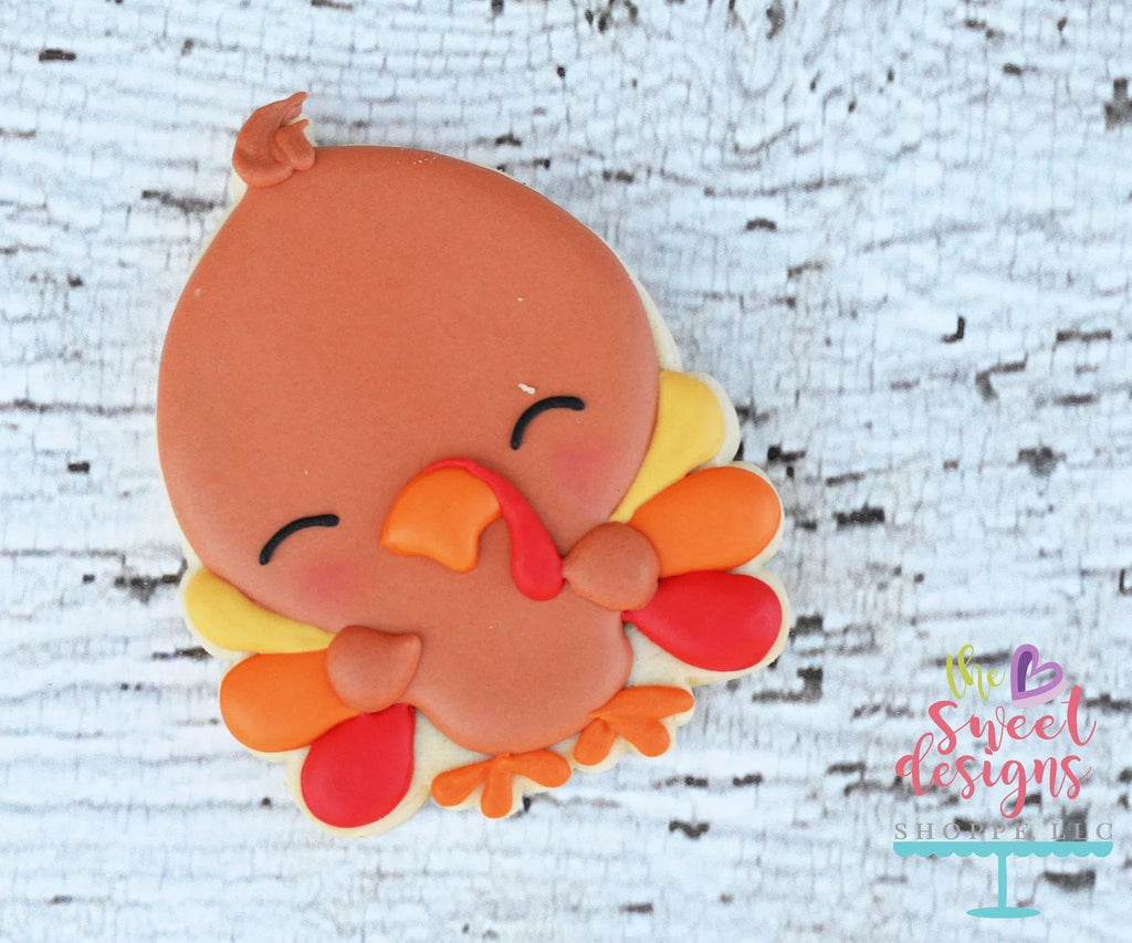 Cookie Cutters - Cute Turkey V2 - Cookie Cutter - The Sweet Designs Shoppe - TSDS - - ALL,Animal,Animals,Cookie Cutter,Fall,Fall / Halloween,Fall / Thanksgiving,Promocode,STL,thanksgiving