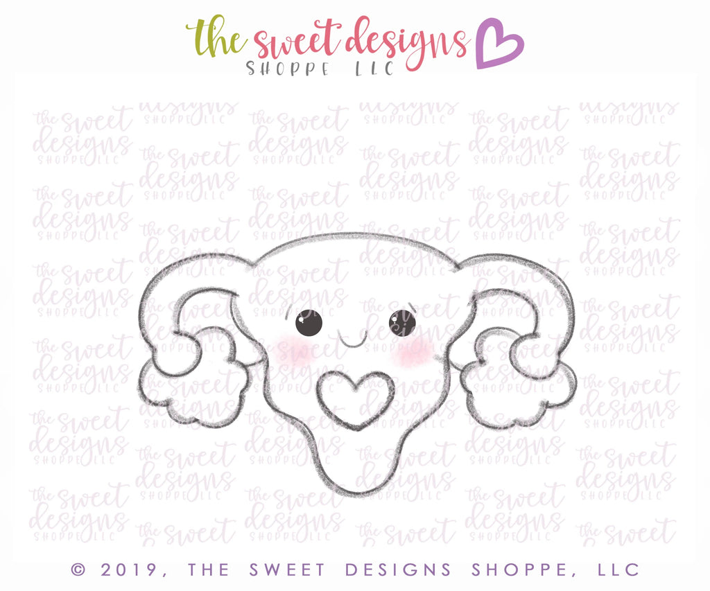 Cookie Cutters - Cute Uterus - Cookie Cutter - Sweet Designs Shoppe - - 2019, ALL, Baby, Baby / Kids, Cookie Cutter, Doctor, Fertilized Egg, MEDICAL, nurse, Pregnancy, Promocode, Uterus