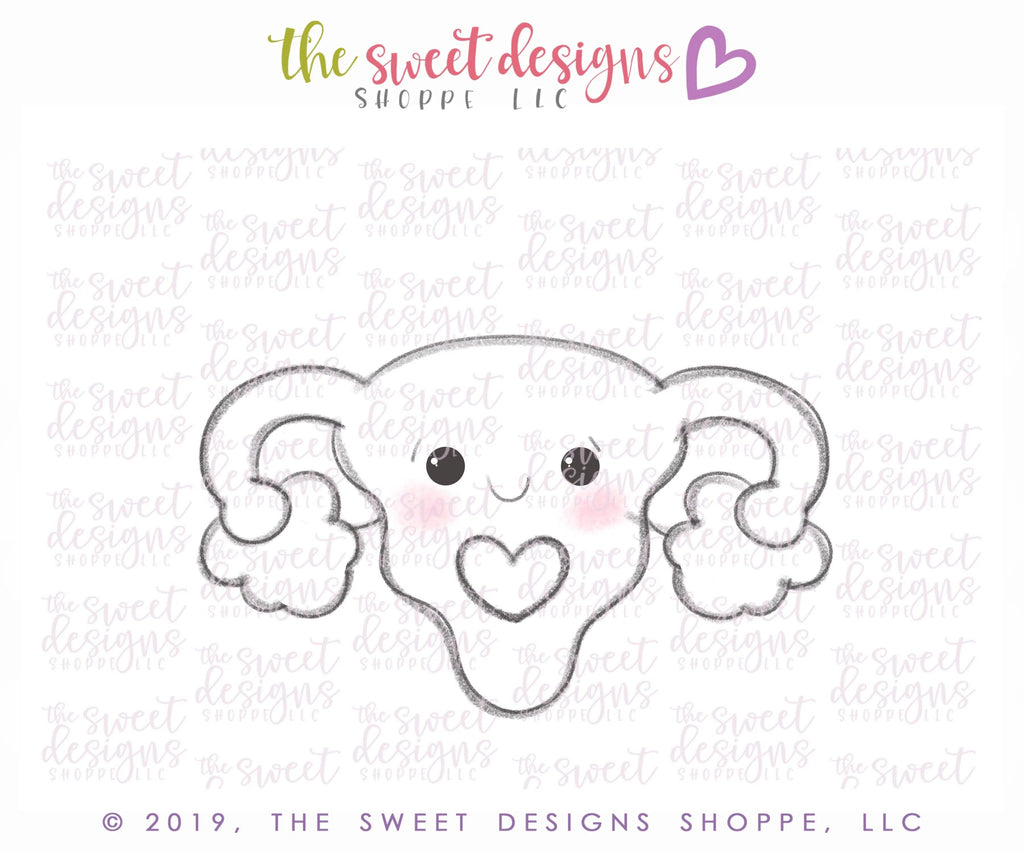 Cookie Cutters - Cute Uterus - Cookie Cutter - The Sweet Designs Shoppe - - 2019, ALL, Baby, Baby / Kids, Cookie Cutter, Doctor, Fertilized Egg, MEDICAL, nurse, Pregnancy, Promocode, Uterus