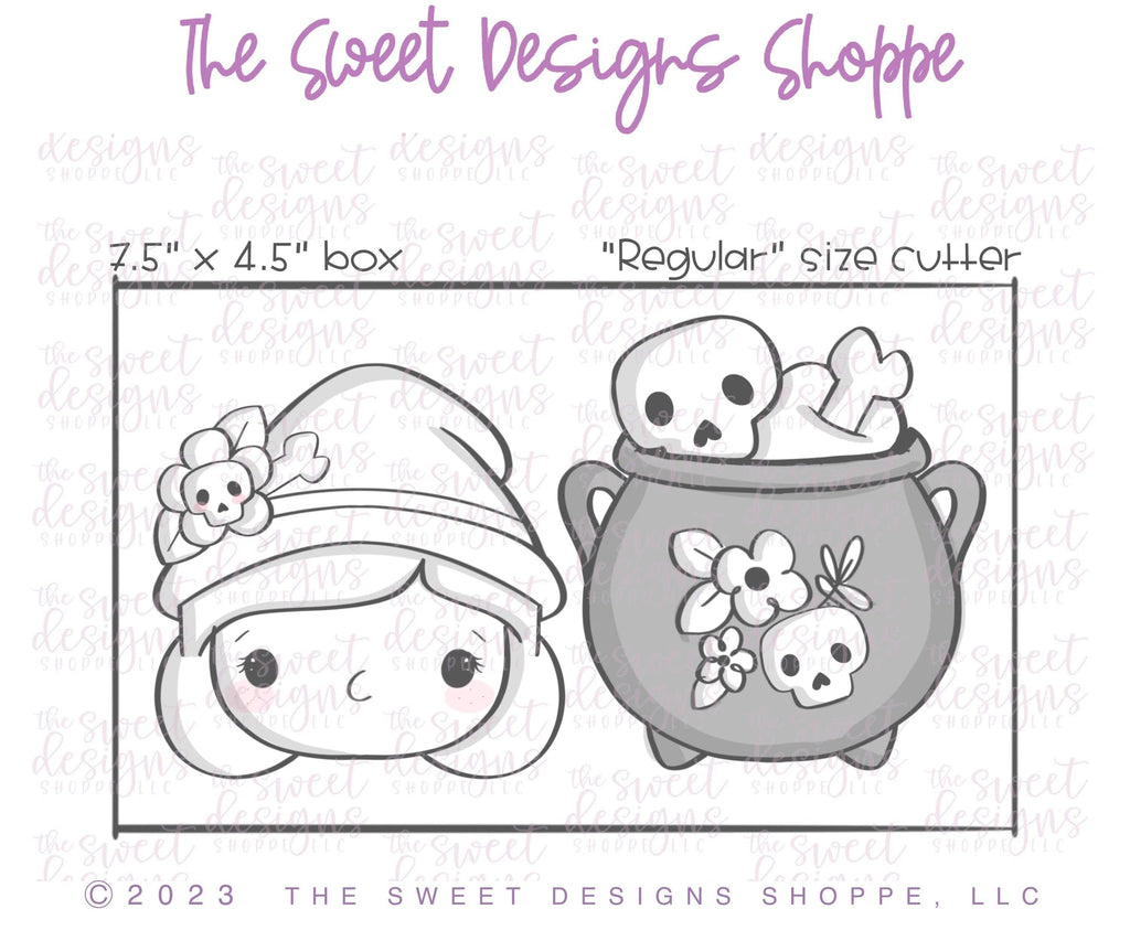 Cookie Cutters - Cute Witch Cookie Cutters Set - Set of 5 - Cookie Cutters - The Sweet Designs Shoppe - TSDS - - ALL,beach,Cookie Cutter,halloween,Mini Sets,Promocode,regular sets,set