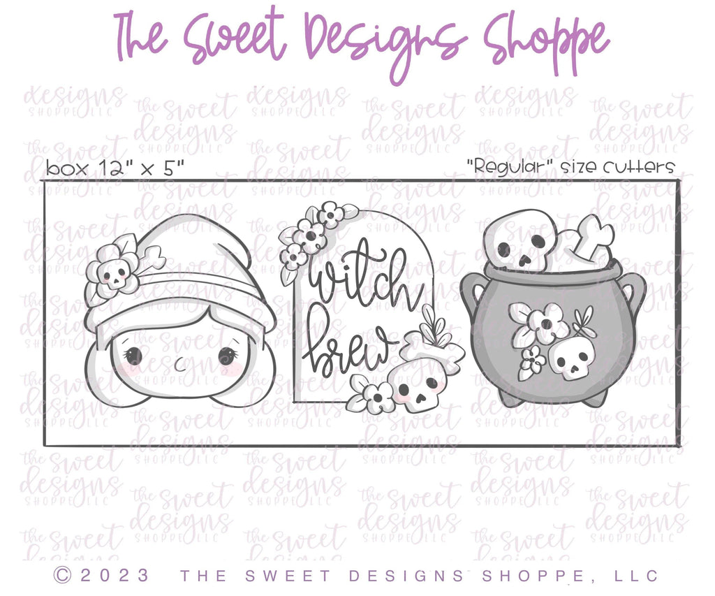 Cookie Cutters - Cute Witch Cookie Cutters Set - Set of 5 - Cookie Cutters - The Sweet Designs Shoppe - TSDS - - ALL,beach,Cookie Cutter,halloween,Mini Sets,Promocode,regular sets,set