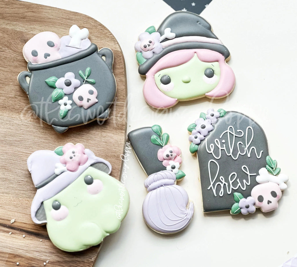 Cookie Cutters - Cute Witch Cookie Cutters Set - Set of 5 - Cookie Cutters - The Sweet Designs Shoppe - TSDS - - ALL,beach,Cookie Cutter,halloween,Mini Sets,Promocode,regular sets,set