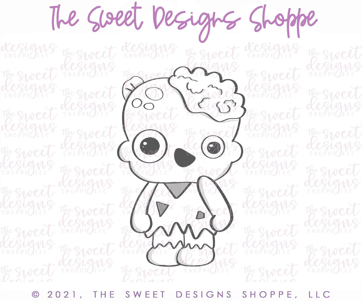 Cookie Cutters - Cute Zombie - Cookie Cutter - The Sweet Designs Shoppe - TSDS - - ALL,Boo,Cookie Cutter,Ghost,halloween,Monster and Zombies,Monsters and Zombies,Promocode,STL,zombie,Zombies,Zombies and Monsters