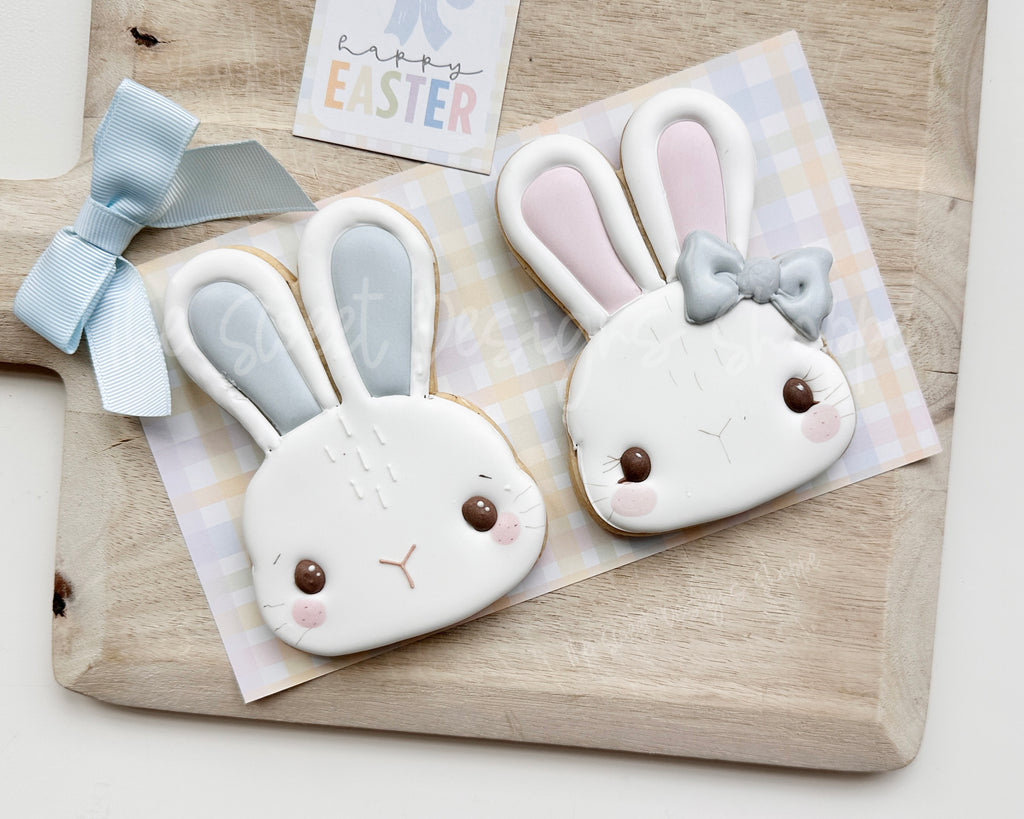 Cookie Cutters - Cutest Bunny Face Couple Set - Set of 2 - Cookie Cutters - The Sweet Designs Shoppe - TSDS - - ALL,Animal,Animals,Cookie Cutter,Easter,Easter / Spring,Mini Set,Mini Sets,Promocode,regular sets,set,STL