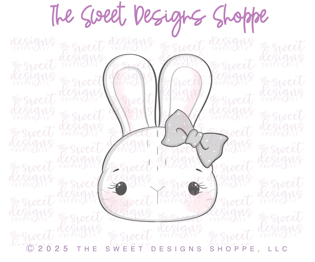 Cookie Cutters - Cutest Bunny Face with Bow - Cookie Cutter - The Sweet Designs Shoppe - TSDS - - ALL,Animal,Animals,Animals and Insects,basket,bunny girl with bow,Bunny plaque,Cookie Cutter,cutest bunny Face with bow,Easter,Easter / Spring,easter basket,gils bunny,Nature,Nest,Promocode,STL