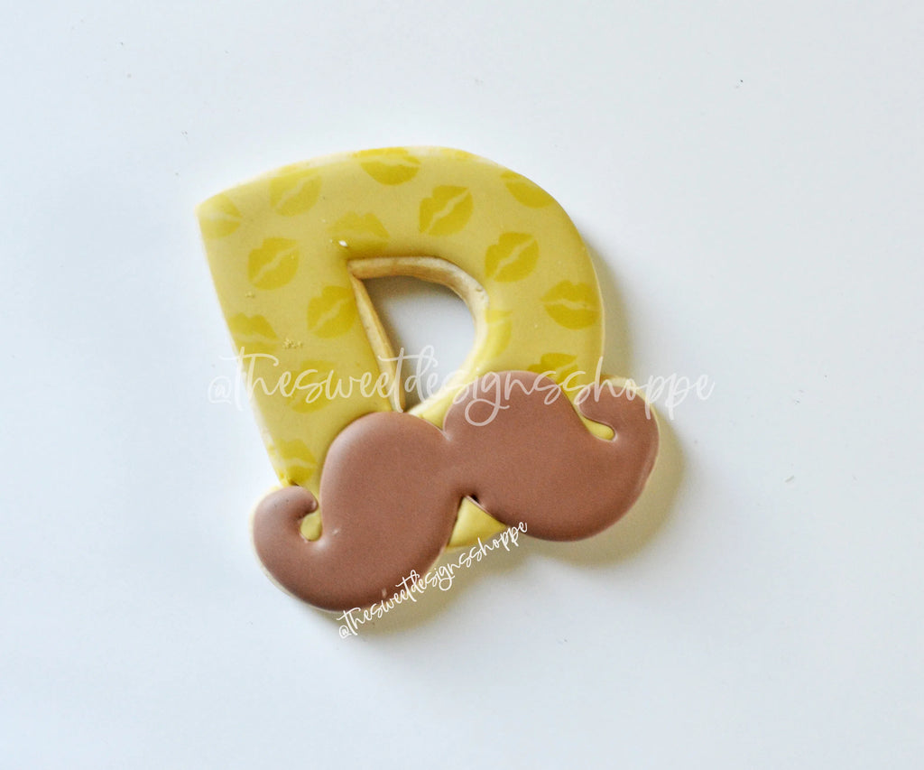 Cookie Cutters - D Mustache - Sweet Designs Shoppe - - ALL, Cookie Cutter, Dad, Father, father's day, Fonts, grandfather, mother, Mothers Day, Promocode
