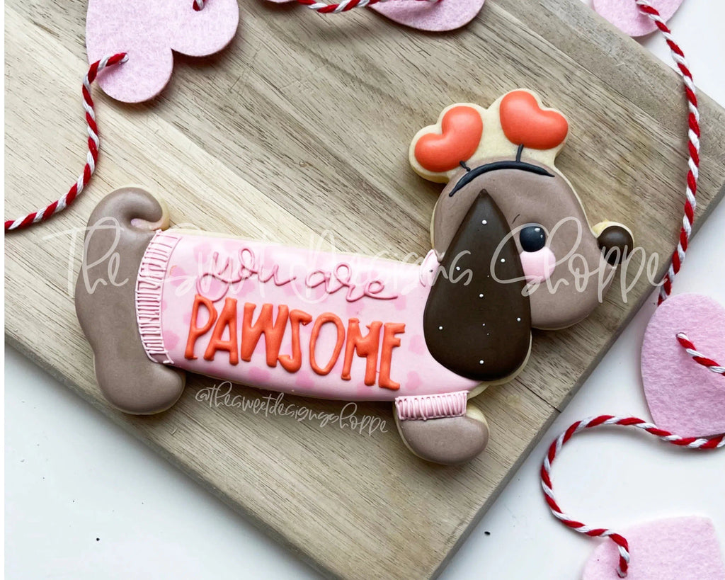 Cookie Cutters - Dachshund Dog with Heart Headband- Cookie Cutter - The Sweet Designs Shoppe - - ALL, Animal, Animals, Animals and Insects, Cookie Cutter, dog, Promocode, valentine, valentines