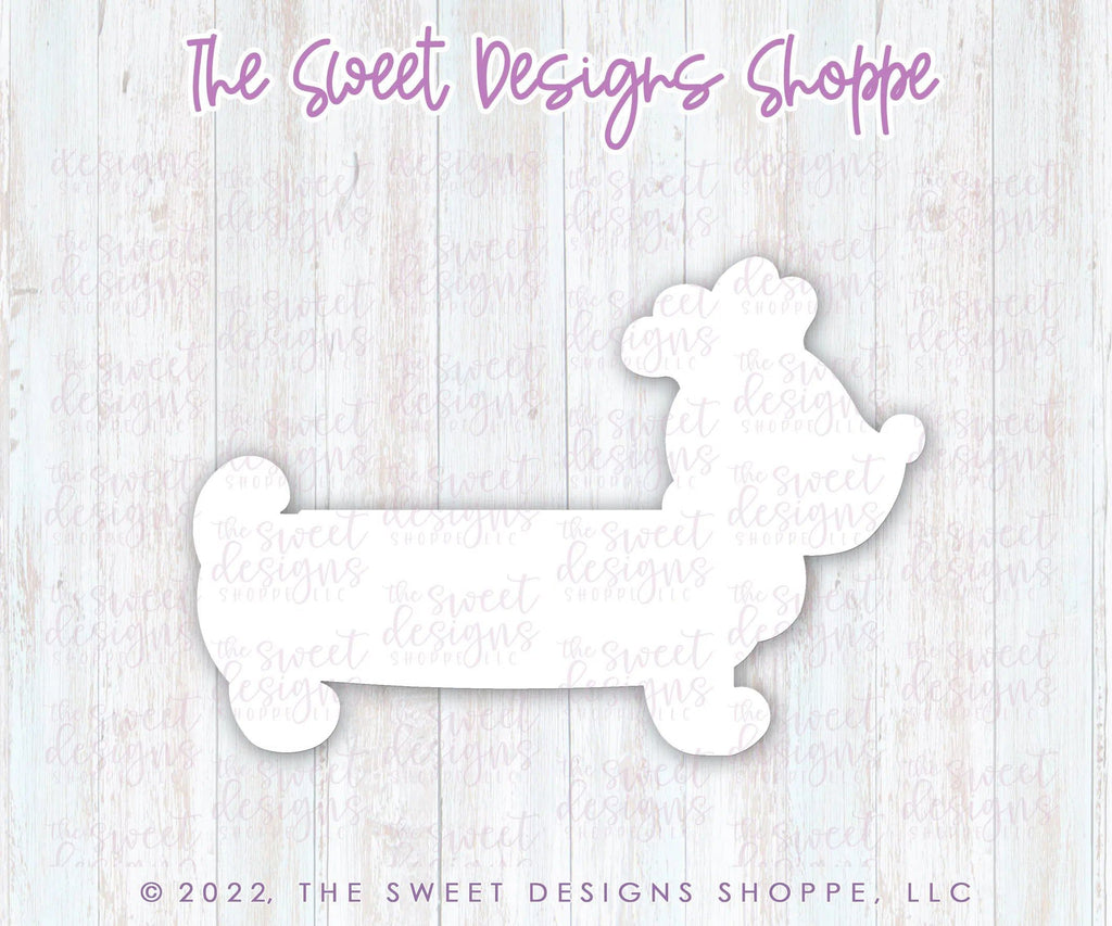 Cookie Cutters - Dachshund Dog with Heart Headband - Cookie Cutter - The Sweet Designs Shoppe - TSDS - - ALL,Animal,Animals,Animals and Insects,Cookie Cutter,dog,Promocode,STL,valentine,valentines