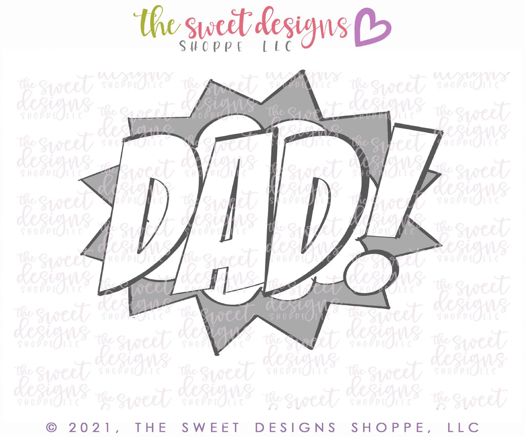 Cookie Cutters - DAD! Nomenclature - Plaque - Cookie Cutter - The Sweet Designs Shoppe - TSDS - - ALL,Cookie Cutter,dad,Father,father's day,grandfather,Plaque,Plaques,PLAQUES HANDLETTERING,Promocode