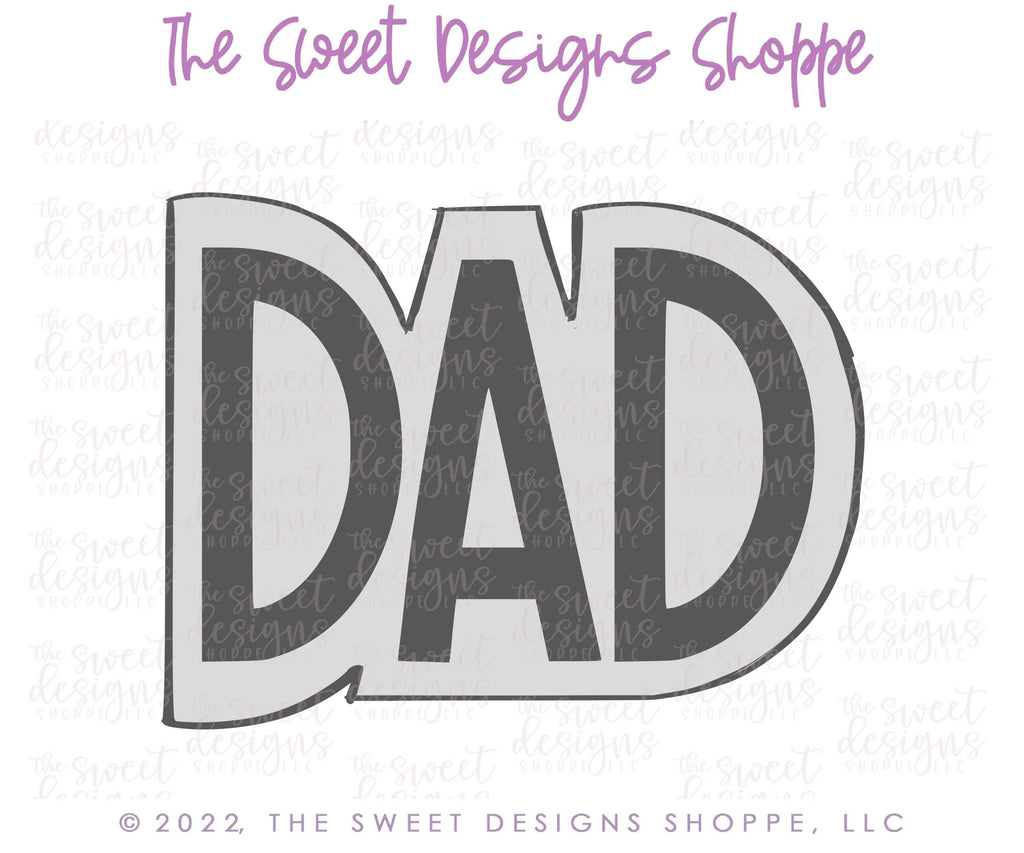 Cookie Cutters - DAD Plaque - Cookie Cutter - The Sweet Designs Shoppe - - ALL, Cookie Cutter, dad, Father, Fathers Day, grandfather, Grandpa, handlettering, Plaque, Plaques, PLAQUES HANDLETTERING, Promocode