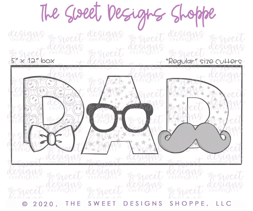 Cookie Cutters - DAD Set - Cutters - Sweet Designs Shoppe - - 051520, ALL, Cookie Cutter, dad, father's day, Lettering, Mini Sets, Promocode, regular sets, Set, sets