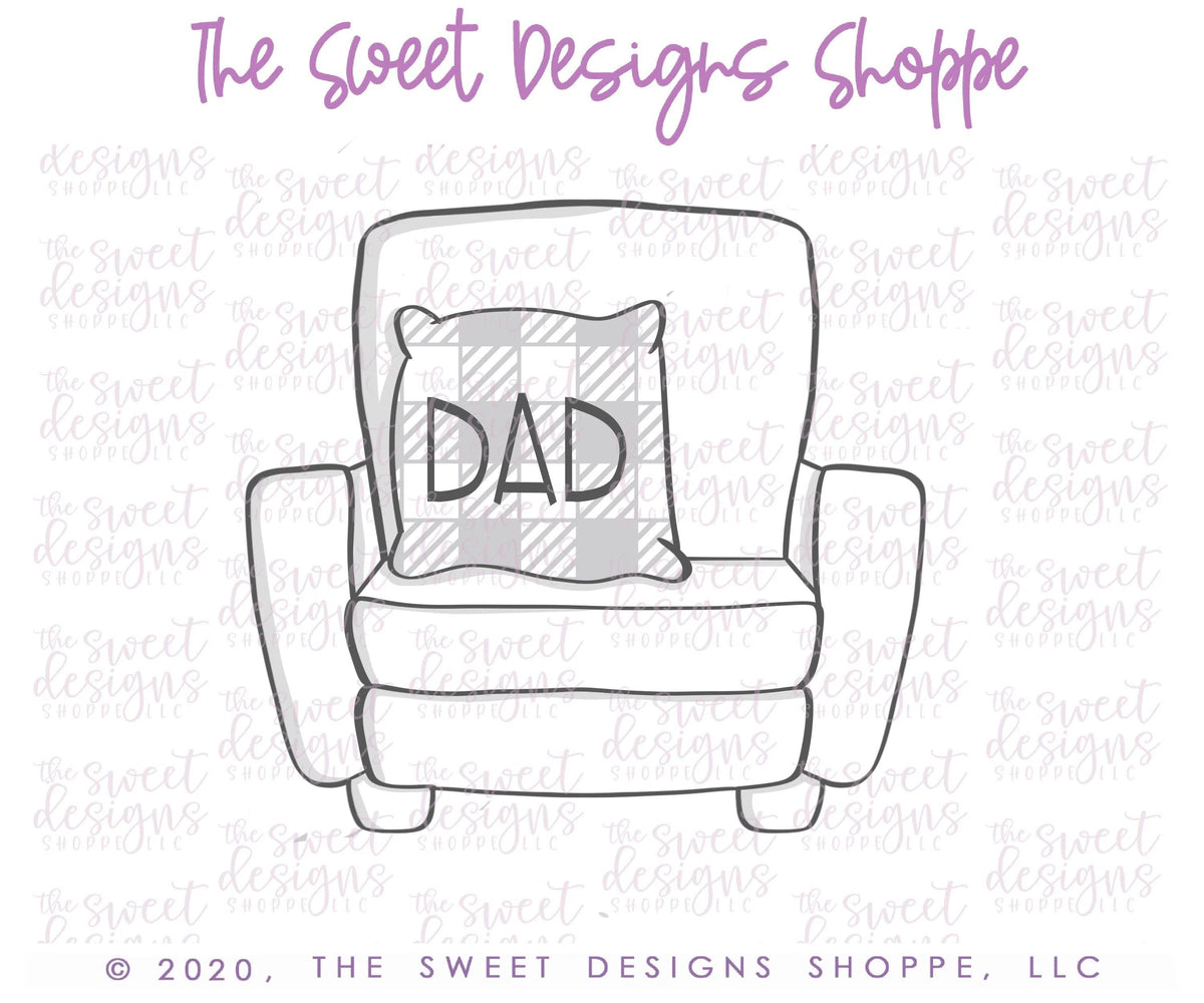 Cookie Cutters - Daddy's Sofa - Cookie Cutter - The Sweet Designs Shoppe - TSDS - - 051520,ALL,Cookie Cutter,couch,dad,Father,Fathers Day,grandfather,Misc,Miscelaneous,Miscellaneous,Promocode,STL