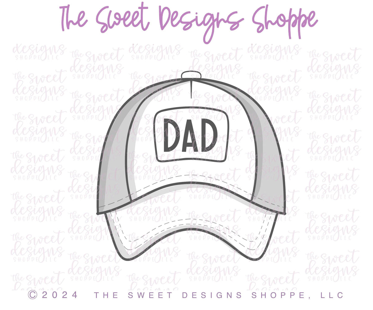 Cookie Cutters - Dad's Cap - Cookie Cutter - The Sweet Designs Shoppe - TSDS - - ALL,baseball,Clothing / Accessories,Cookie Cutter,dad,fan,Father,Fathers Day,grandfather,Promocode,sport,sports,STL