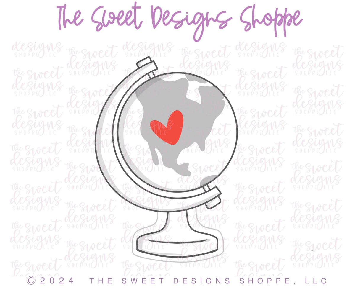 Cookie Cutters - Dad's Globe - Cookie Cutter - The Sweet Designs Shoppe - TSDS - - ALL,back to school,Cookie Cutter,dad,Father,Fathers Day,Grad,graduations,grandfather,Misc,Miscelaneous,Miscellaneous,Promocode,School,School / Graduation,school supplies,STL,teacher,teacher appreciation,travel
