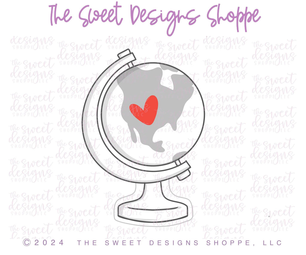 Cookie Cutters - Dad's Globe - Cookie Cutter - The Sweet Designs Shoppe - TSDS - - ALL,back to school,Cookie Cutter,dad,Father,Fathers Day,Grad,graduations,grandfather,Misc,Miscelaneous,Miscellaneous,Promocode,School,School / Graduation,school supplies,STL,teacher,teacher appreciation,travel