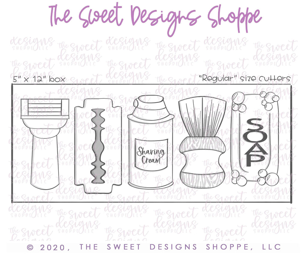 Cookie Cutters - Dad's Shaving Set - Cookie Cutters - The Sweet Designs Shoppe - TSDS - - 051520,ALL,Cookie Cutter,dad,Father,father's day,grandfather,Mini Sets,Promocode,razor,regular sets,set,shave